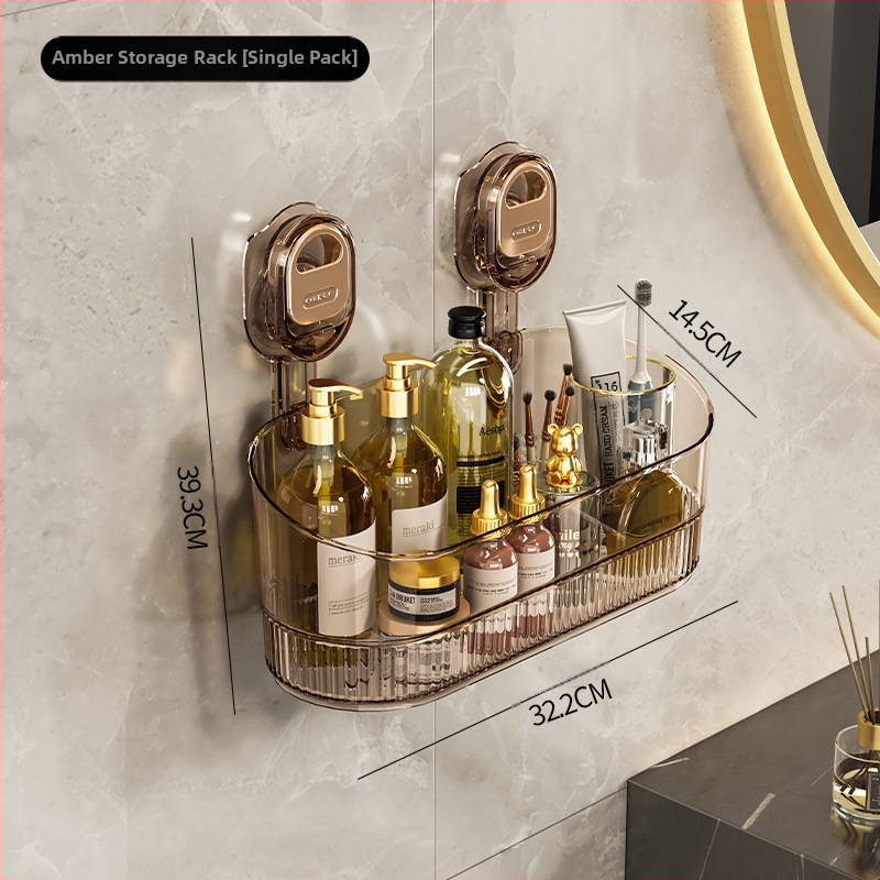 Στήριγμα τοίχου με βεντούζα, ράφι αποθήκευσης με απόστραγγιση για κουζίνα και μπάνιο, πολυλειτουργικό, χωρίς οπές — Υλικό: Πλαστικό; Μάρκα: Mi hao; Σετ: 10 τεμάχια; Στυλ: Φως Πολυτελείας