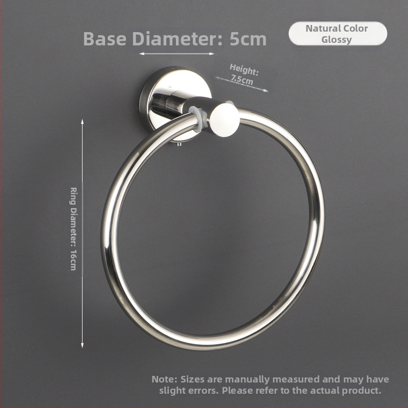 Δαχτυλίδι πετσετών από ανοξείδωτο χάλυβα 304, λαμπερή επιφάνεια, αντοχή φόρτωσης 10 kg, σετ εξαρτημάτων μπάνιου