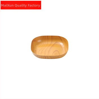 Пластмасова квадратна тава за закуски с имитация на дърво, микровълнова безопасна, за сушени плодове и лакомства