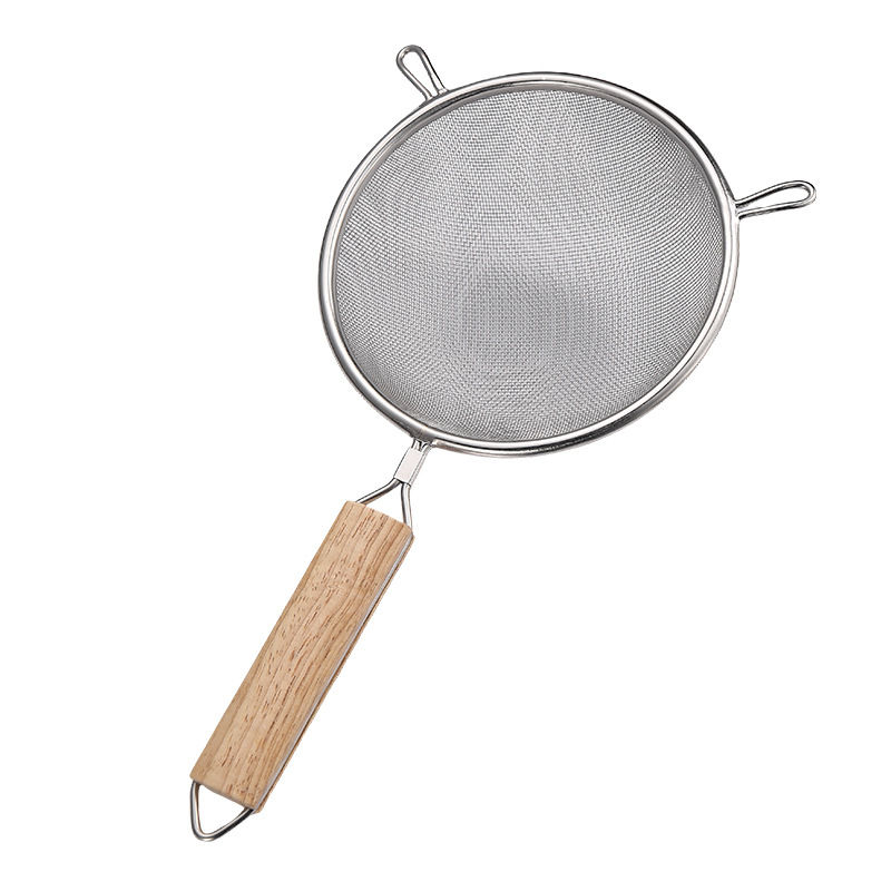 Nerūdijančio plieno kepimo šluotelė su medine rankena, dviguba galva, neslystanti, apsauga nuo nudegimų