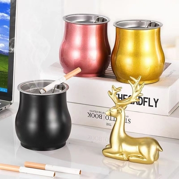 Pelnu trauks tambūra formas no nerūsējošā tērauda, dzīvojamai istabai | Minimālistisks, viegls luxuss; Drukāts logotips; Personalizācija; Izcelsme: Chaozhou