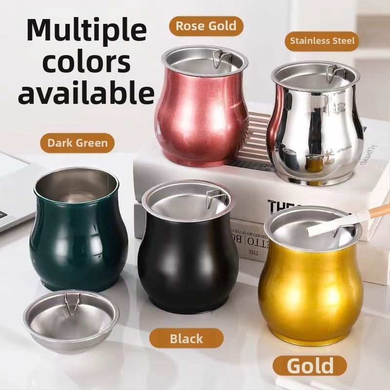 Pelnu trauks tambūra formas no nerūsējošā tērauda, dzīvojamai istabai | Minimālistisks, viegls luxuss; Drukāts logotips; Personalizācija; Izcelsme: Chaozhou