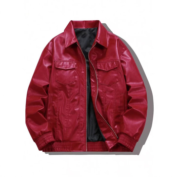 Ανδρικό PU δερμάτινο μπουφάν, ρετρό μοτοσικλετιστικό στυλ, γιακά τύπου πέτο, μονόμπροτ κλείσιμο, σχέδιο με πολλές τσέπες