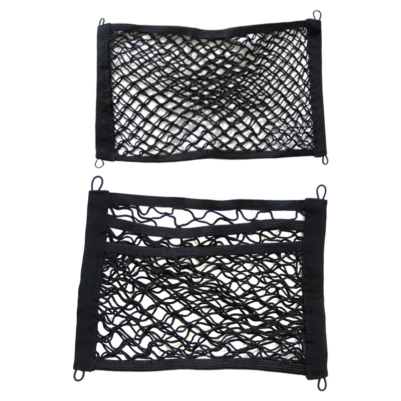 Plasă universală de depozitare pentru portbagaj, elastică cu două straturi, tip agățare