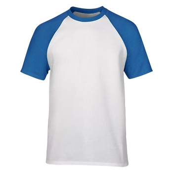 Tricou bărbătește din bumbac cu mâneci raglan, guler rotund, imprimare cu logo, țesătură de 180 g
