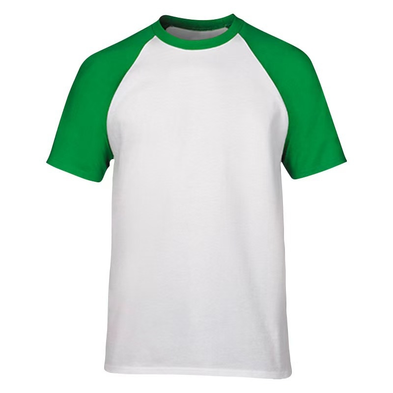 Tricou bărbătește din bumbac cu mâneci raglan, guler rotund, imprimare cu logo, țesătură de 180 g