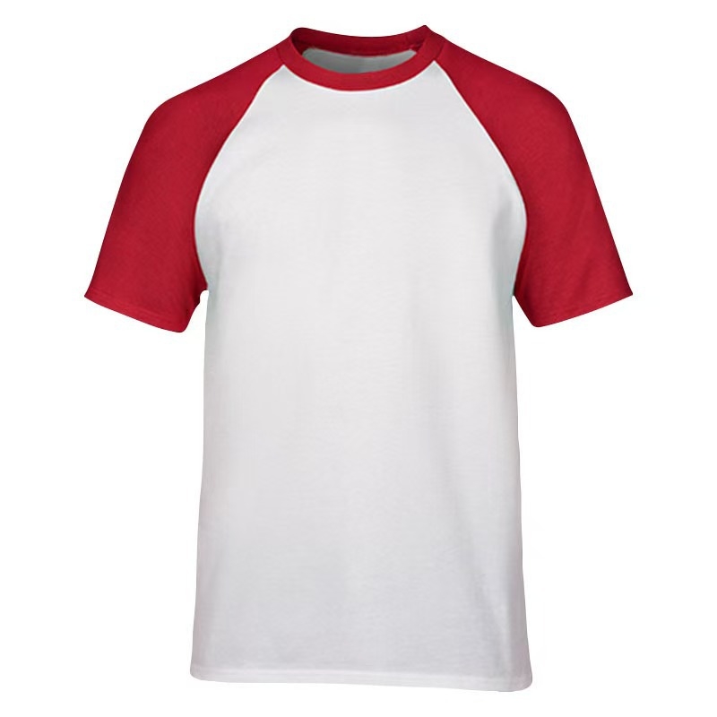 Tricou bărbătește din bumbac cu mâneci raglan, guler rotund, imprimare cu logo, țesătură de 180 g