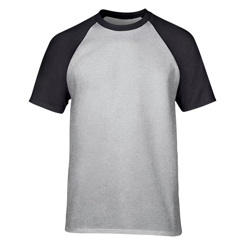 Tricou bărbătește din bumbac cu mâneci raglan, guler rotund, imprimare cu logo, țesătură de 180 g