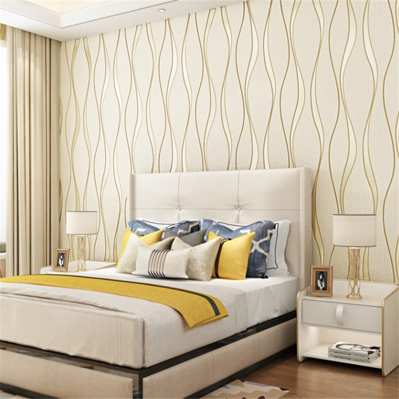 3D vandens bangų tapetai iš neaudinio audinio – atsparūs vandeniui, konkavo-konvekso tekstūra, modernus minimalistinis stilius