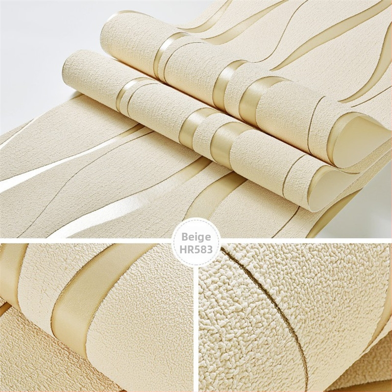 3D vandens bangų tapetai iš neaudinio audinio – atsparūs vandeniui, konkavo-konvekso tekstūra, modernus minimalistinis stilius