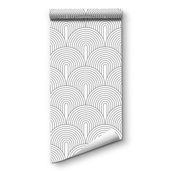 Hongli lipnioji PVC tapetė su matinio efekto paviršiumi, retro etninio rašto modelis, modernus ir paprastas stilius