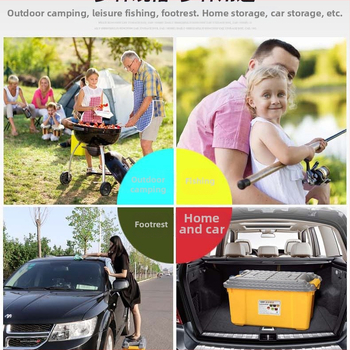 Automobilio vidaus saugojimo dėžė, dviejų lygių dizainas, 50 L talpa, polipropilenas, paprastas modernus stilius, montavimas nereikalingas