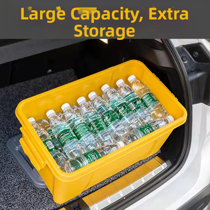 Автомобилна вътрешна кутия за съхранение, двойно ниво, 50 л капацитет, полипропилен, прост модерен стил, без монтаж