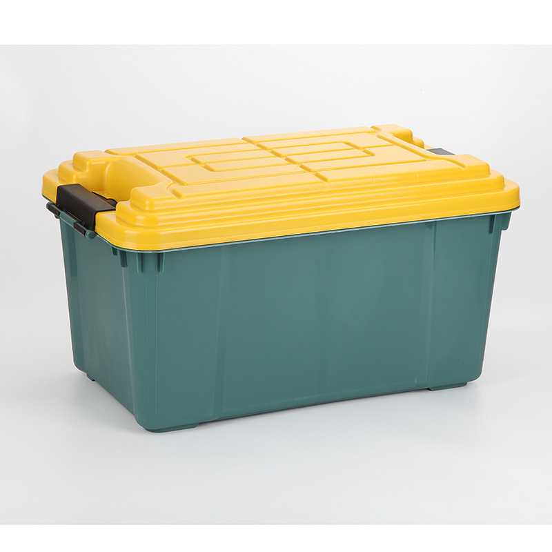 Automobilio vidaus saugojimo dėžė, dviejų lygių dizainas, 50 L talpa, polipropilenas, paprastas modernus stilius, montavimas nereikalingas