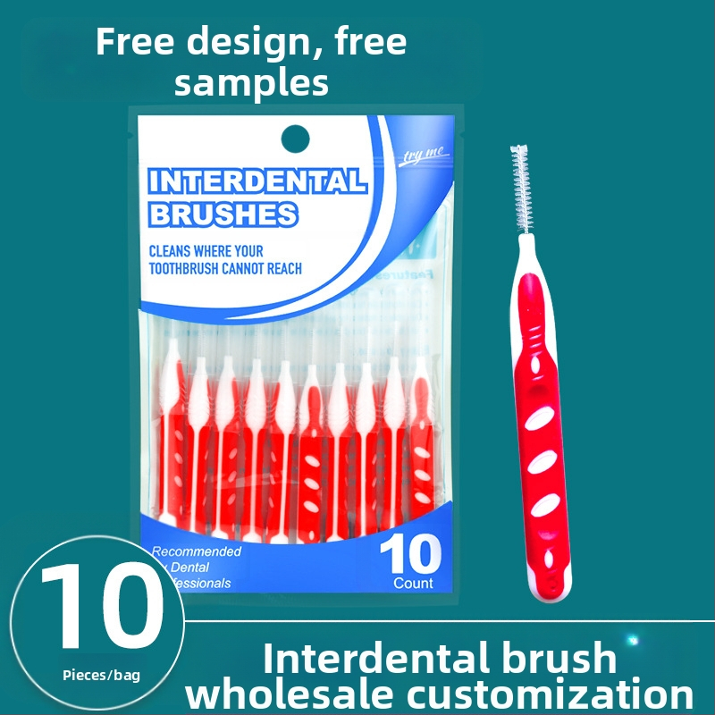 Ortodontinis tarpdantinis šepetėlis, 10 vnt., itin smulkios minkštos šerelės, nerūdijančio plieno viela