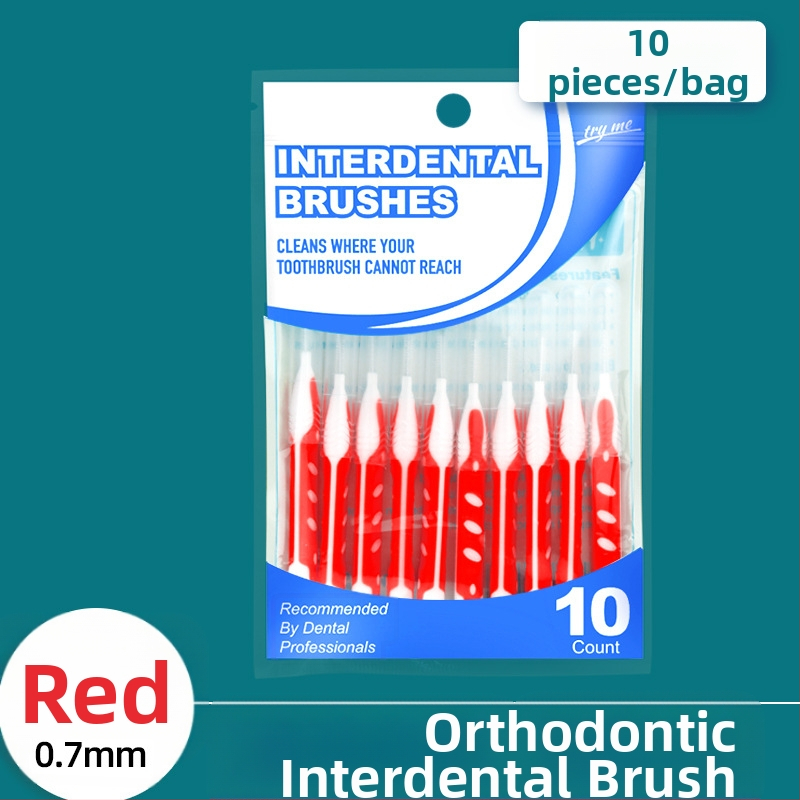 Ortodontinis tarpdantinis šepetėlis, 10 vnt., itin smulkios minkštos šerelės, nerūdijančio plieno viela