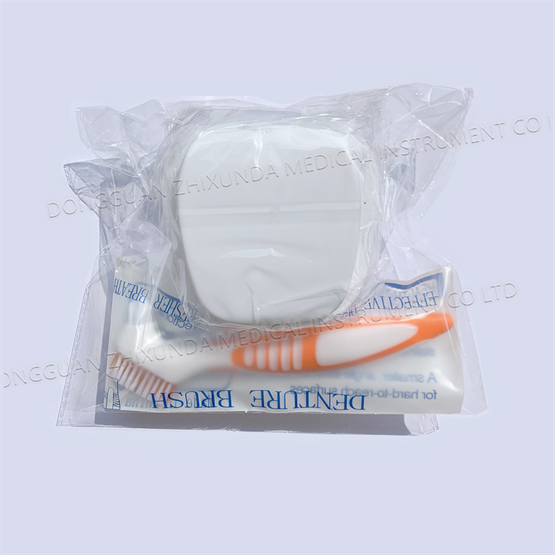 Κουτί οδοντοστοιχιών σε σχήμα μήλου — σετ με κουτί οδοντοστοιχιών και σετ βουρτσών για οδοντοστοιχίες, αποθήκευση