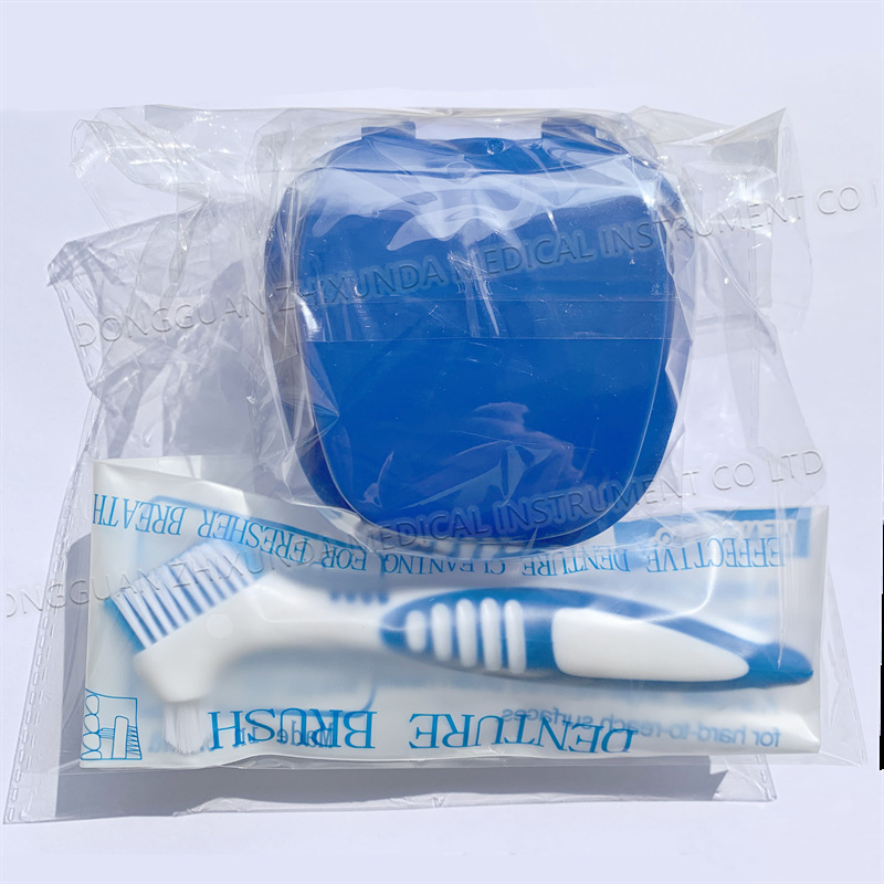 Κουτί οδοντοστοιχιών σε σχήμα μήλου — σετ με κουτί οδοντοστοιχιών και σετ βουρτσών για οδοντοστοιχίες, αποθήκευση