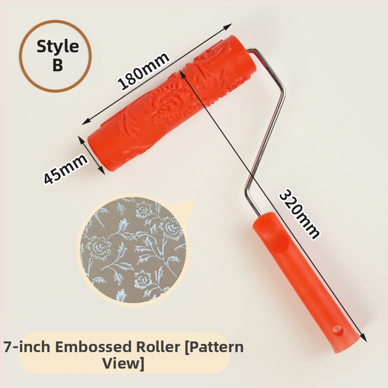 Щампован гумен вал за боядисване с произволна текстура; посоки на текстура: хоризонтална и вертикална; Марка: Beautiful and good; Работна площ: 46