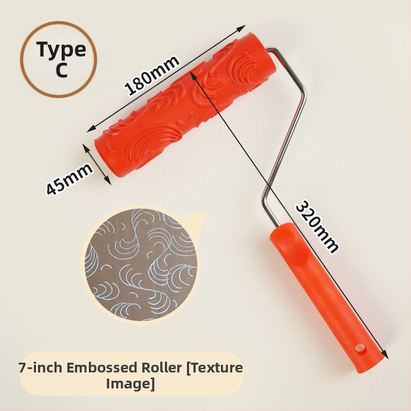 Щампован гумен вал за боядисване с произволна текстура; посоки на текстура: хоризонтална и вертикална; Марка: Beautiful and good; Работна площ: 46
