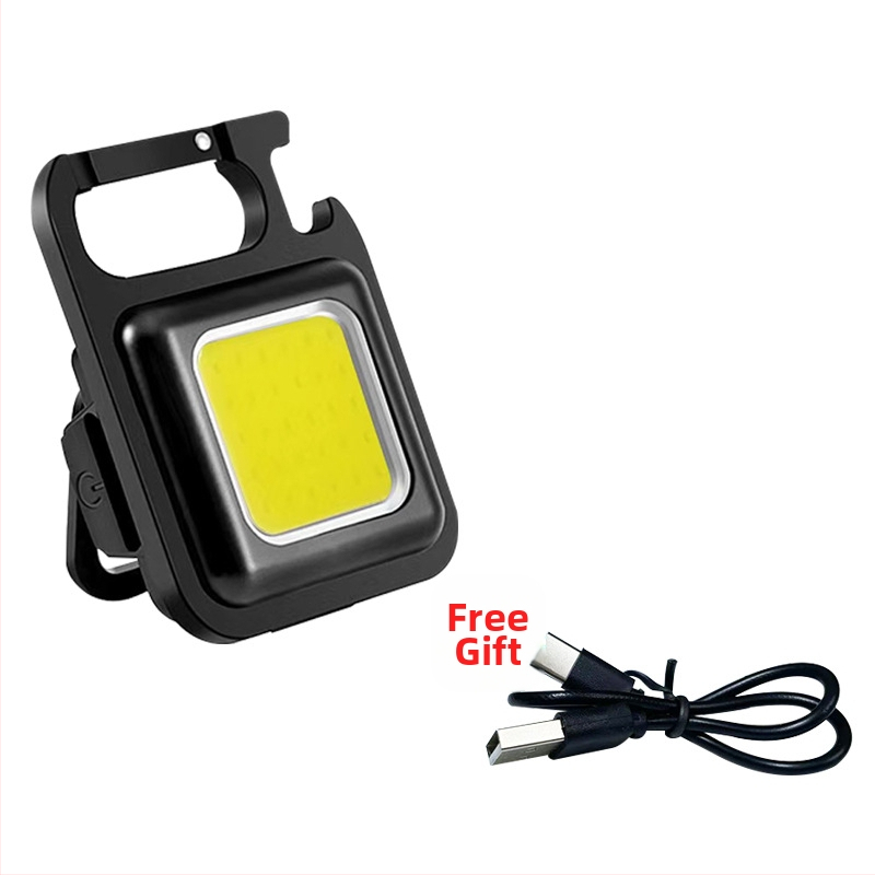 Мини ключодържател LED фенерче – многофункционално магнитно работно осветление с отварачка за бутилки за къмпинг (6W • Зареждане • 500mAh • Модел XH-69)