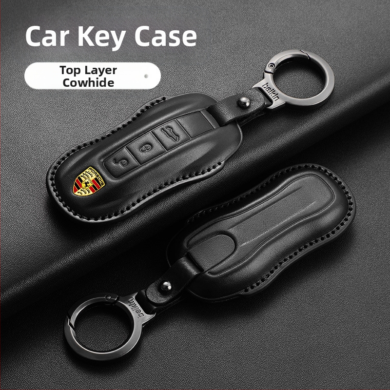 Кейс за ключове Porsche от кожа с етно стил