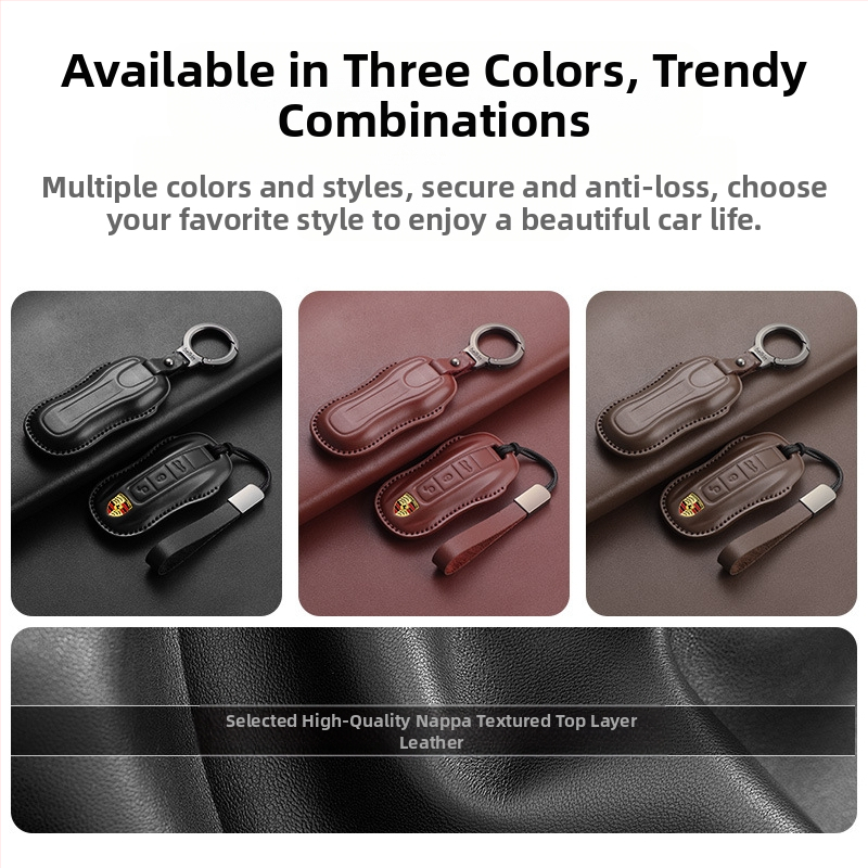 Кейс за ключове Porsche от кожа с етно стил