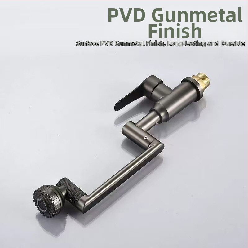 Неръждаем стоманен въртящ се смесител за баня/мивка, модел XMS-4090, керамичен клапан, 4 входа/изхода, за гореща и студена вода