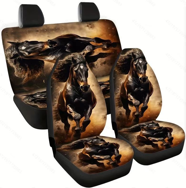 Σετ καλυμμάτων αυτοκινήτων για καθίσματα, καθολική εφαρμογή, για όλες τις εποχές, 5 θέσεις, 7 τεμάχια, πολυεστερική επιφάνεια, ραφή περιμετρικά, ελαφρύ πολυτελές ύφος