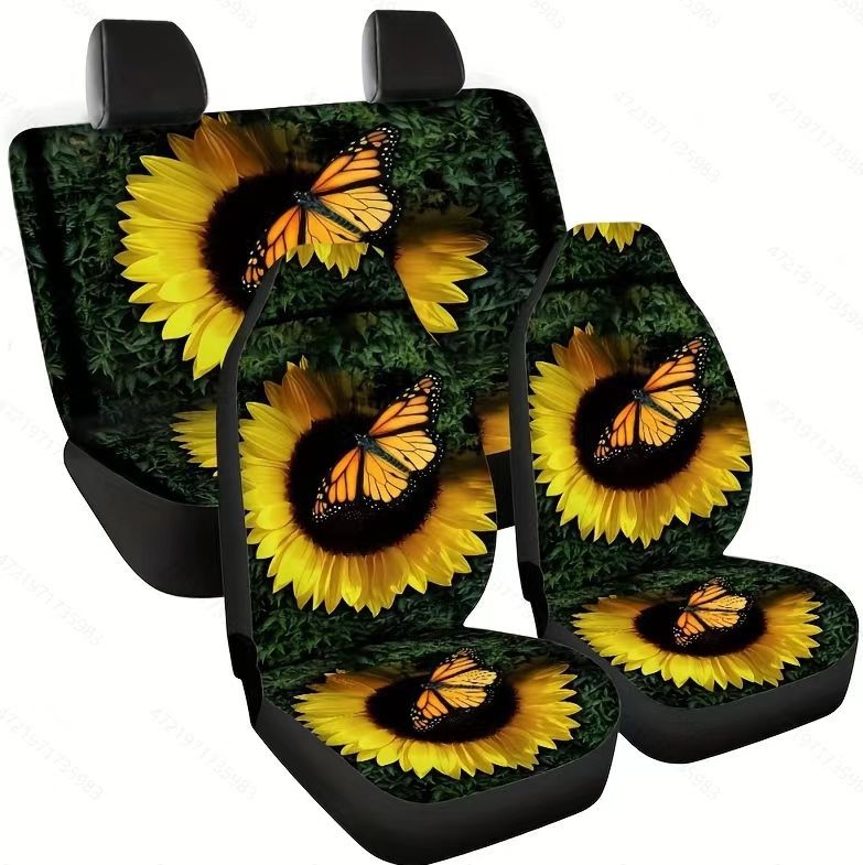 Σετ καλυμμάτων αυτοκινήτων για καθίσματα, καθολική εφαρμογή, για όλες τις εποχές, 5 θέσεις, 7 τεμάχια, πολυεστερική επιφάνεια, ραφή περιμετρικά, ελαφρύ πολυτελές ύφος