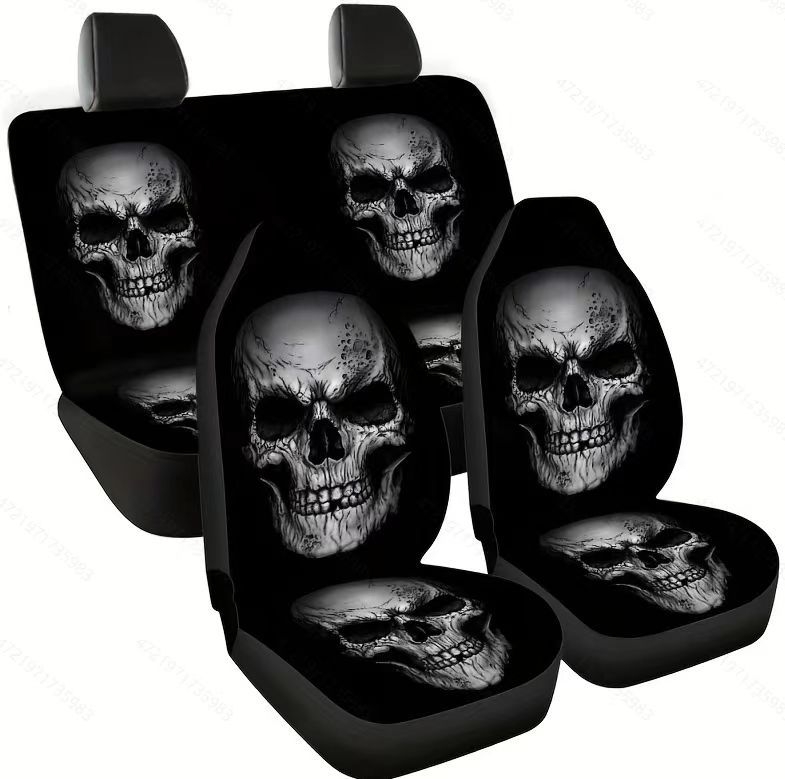 Σετ καλυμμάτων αυτοκινήτων για καθίσματα, καθολική εφαρμογή, για όλες τις εποχές, 5 θέσεις, 7 τεμάχια, πολυεστερική επιφάνεια, ραφή περιμετρικά, ελαφρύ πολυτελές ύφος