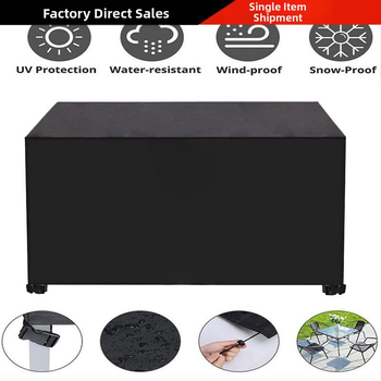 Pielāgots 420D Oxford auduma ūdensizturīgs mēbeļu pārklājs ārējiem dārza mēbelēm, putekļu aizsardzības pārklājs dīvānam/ gaisa kondicionierim, mūsdienīgs stils, ar četrām sprādžām