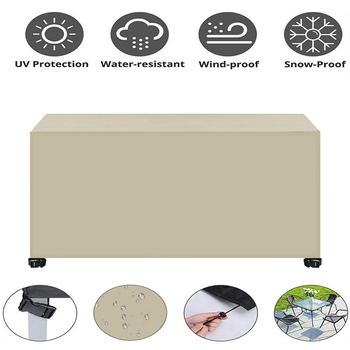 Pielāgots 420D Oxford auduma ūdensizturīgs mēbeļu pārklājs ārējiem dārza mēbelēm, putekļu aizsardzības pārklājs dīvānam/ gaisa kondicionierim, mūsdienīgs stils, ar četrām sprādžām