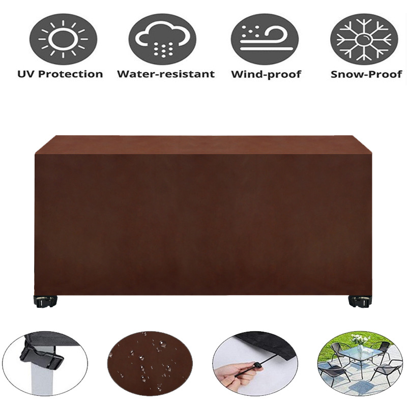 Pielāgots 420D Oxford auduma ūdensizturīgs mēbeļu pārklājs ārējiem dārza mēbelēm, putekļu aizsardzības pārklājs dīvānam/ gaisa kondicionierim, mūsdienīgs stils, ar četrām sprādžām