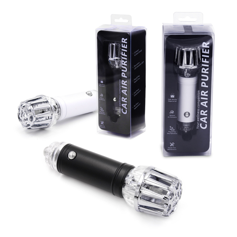 Automobilio oro valytuvas su neigiamais jonais – JO-6288; galia 0,8W; įtampa 12V; neigiamų jonų koncentracija 4 800 000; medžiaga aliuminio lydinys + ABS