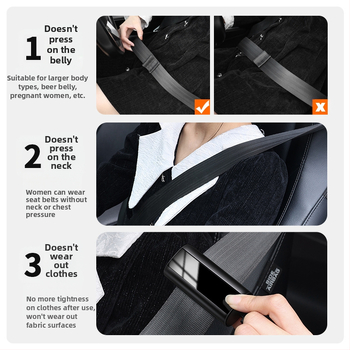 Meili Ρυθμιστής Τάσης Ιμάντα Ασφαλείας Αυτοκινήτου ABS+Μέταλλο με Κλειδωτικό Επεκτατήρα, Μοντέλο 004, Εκτύπωση Λογότυπου, Παραμετροποιήσιμο