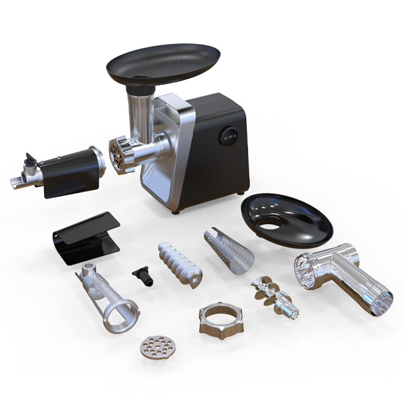 Домашна електрическа месомелачка и машина за колбаси, мултифункционална, Tritan корпус, 10,000 rpm, капацитет под 1 л, 111–240 V, шум 46–70 dB