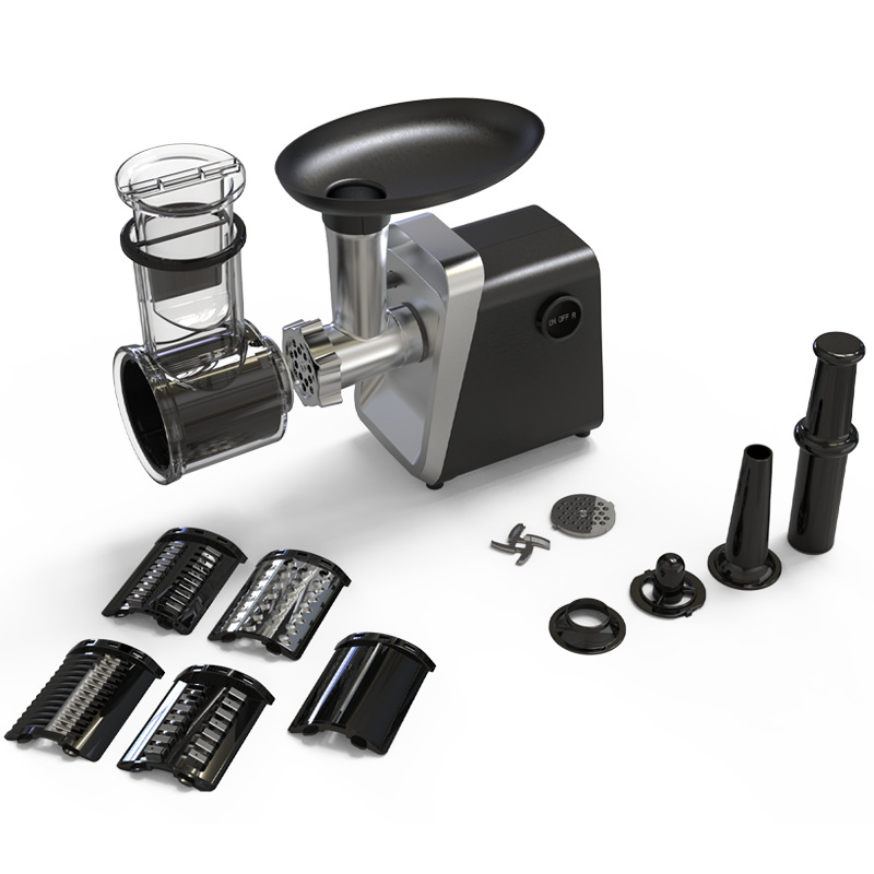 Домашна електрическа месомелачка и машина за колбаси, мултифункционална, Tritan корпус, 10,000 rpm, капацитет под 1 л, 111–240 V, шум 46–70 dB