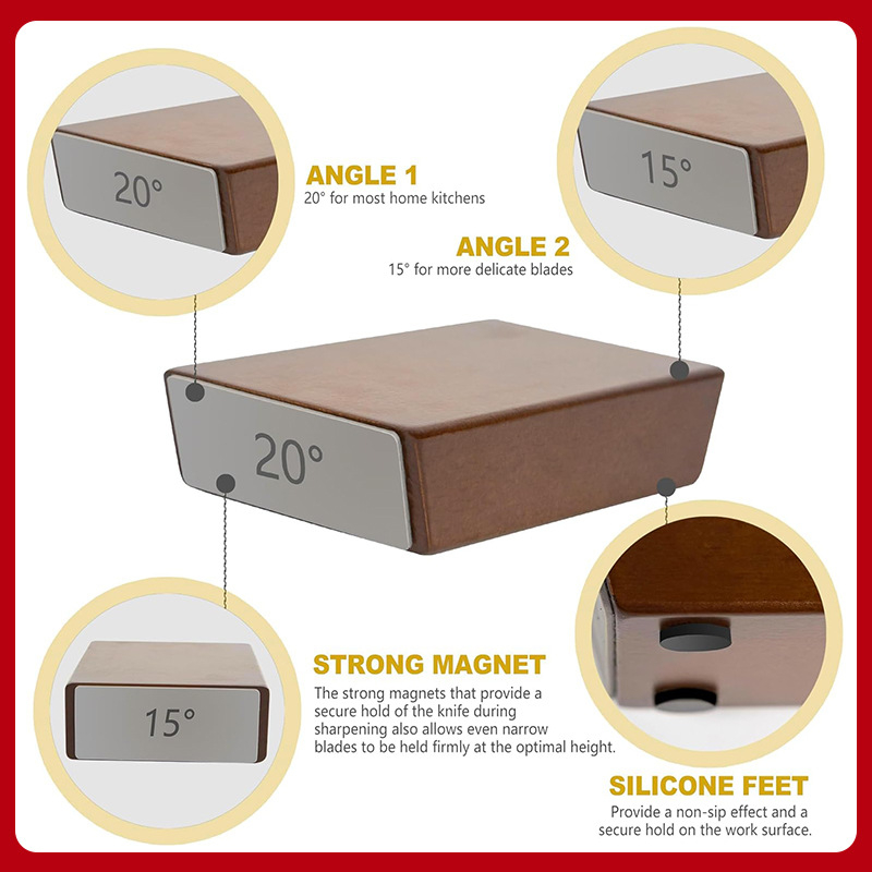 Cilindrinis dviejų pusių deimantinį šlifuoklis su ritinėliu virtuvės peiliams, su įspaustu logotipu