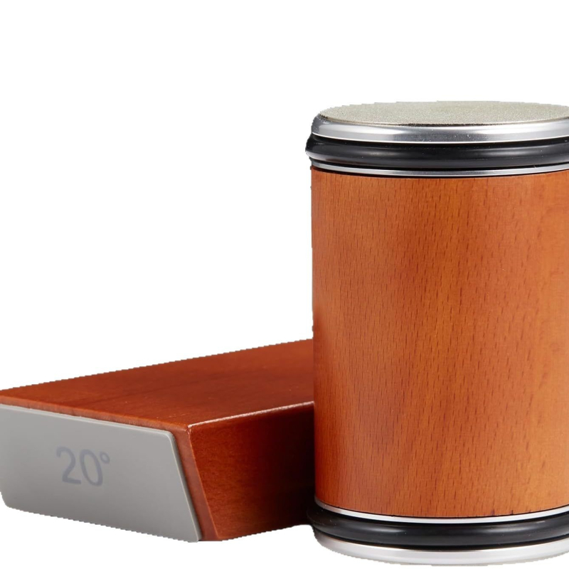 Cilindrinis dviejų pusių deimantinį šlifuoklis su ritinėliu virtuvės peiliams, su įspaustu logotipu