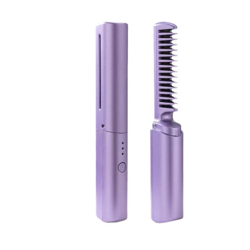 Bezvadu matu taisnotājs un cirtotājs ar negatīvajiem joniem, turmalīna keramikas apkure, 10 temperatūras līmeņu kontrole, 45 W, 110–220 V, dubultā izmantošana, portatīvs