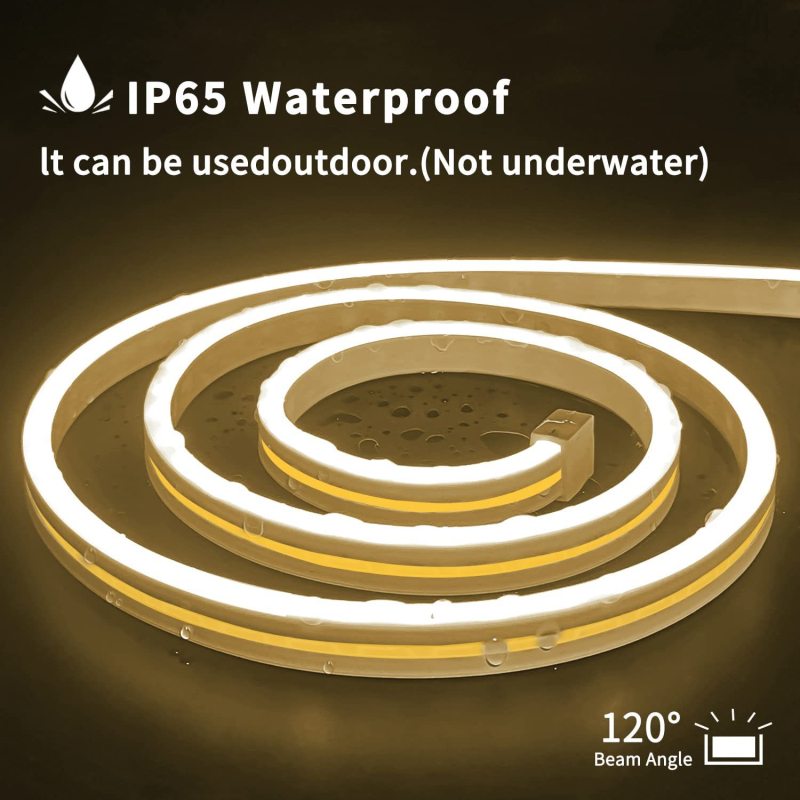 LED neono juosta, LED čip 2835, įvestis 5V, IP65 apsauga, reguliuojamas ryškumas, modelis 2305171