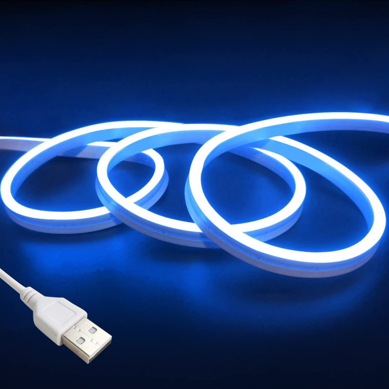 LED neono juosta, LED čip 2835, įvestis 5V, IP65 apsauga, reguliuojamas ryškumas, modelis 2305171