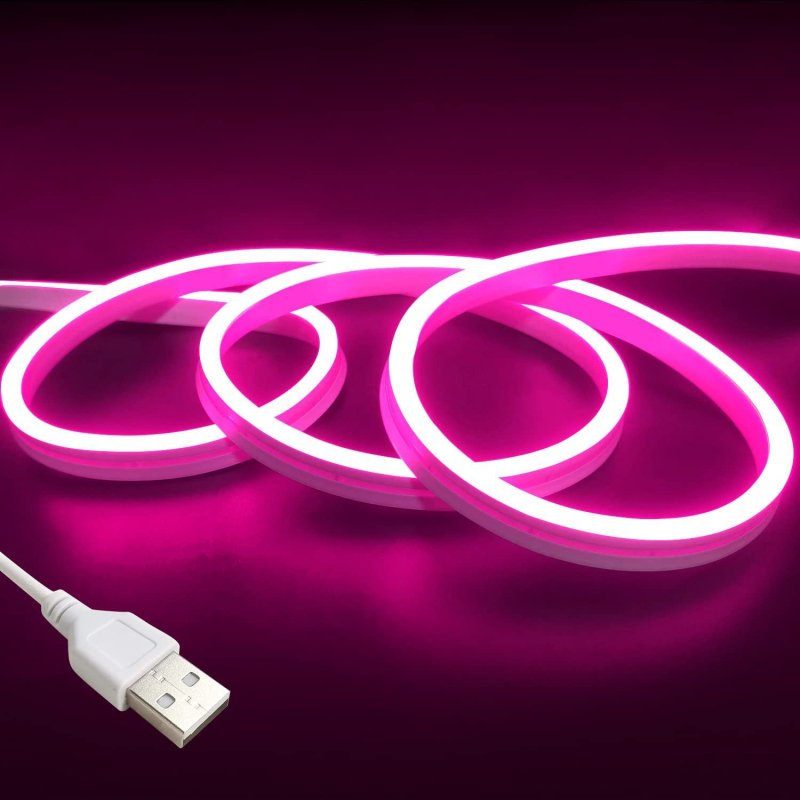 LED neono juosta, LED čip 2835, įvestis 5V, IP65 apsauga, reguliuojamas ryškumas, modelis 2305171