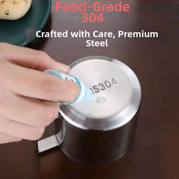 Trys kavos puodelių rinkinys iš 304 nerūdijančio plieno, dvigubos sienos izoliacija, su šaukštų padėklu, biurui ar kavinėms