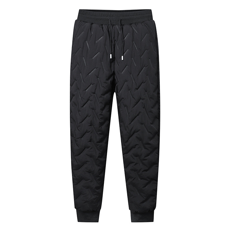 Muške zimske hlače s flis podstavom, debele, otporne na vjetar, casual sportske hlače (Napun: svila-pamučna; Glavni materijal: poliester; Tkanina: pamuk-poliester smjesa; Prijed: niska; Stil: pokret)