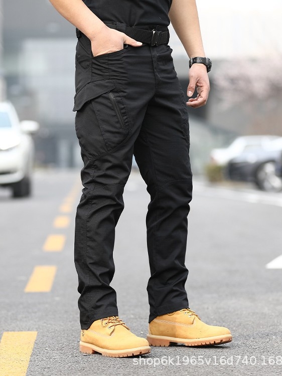 Taktičke cargo hlače, poliester tkanina, jednobojne, muškarci, proljeće-jesen, slobodno vrijeme
