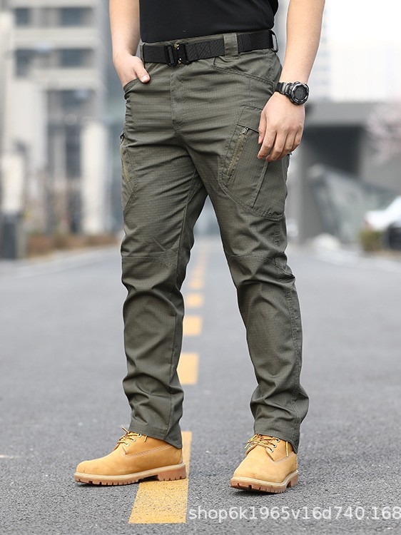 Taktičke cargo hlače, poliester tkanina, jednobojne, muškarci, proljeće-jesen, slobodno vrijeme