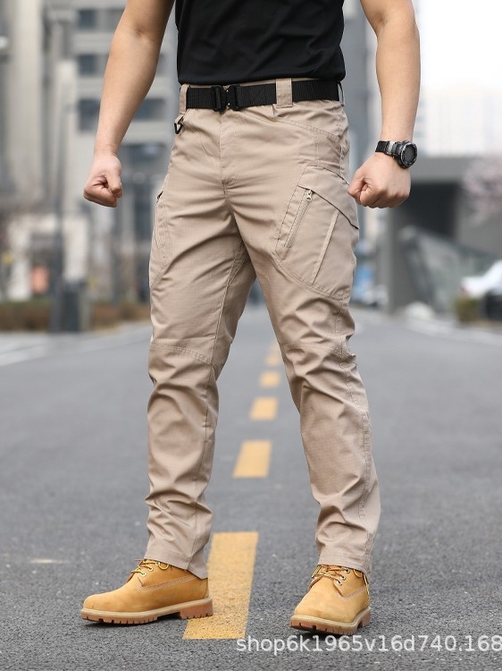 Taktičke cargo hlače, poliester tkanina, jednobojne, muškarci, proljeće-jesen, slobodno vrijeme