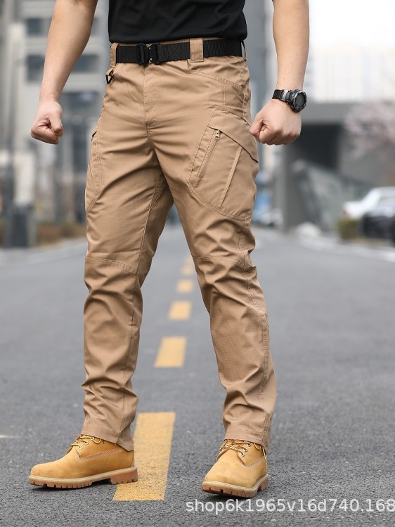 Taktičke cargo hlače, poliester tkanina, jednobojne, muškarci, proljeće-jesen, slobodno vrijeme
